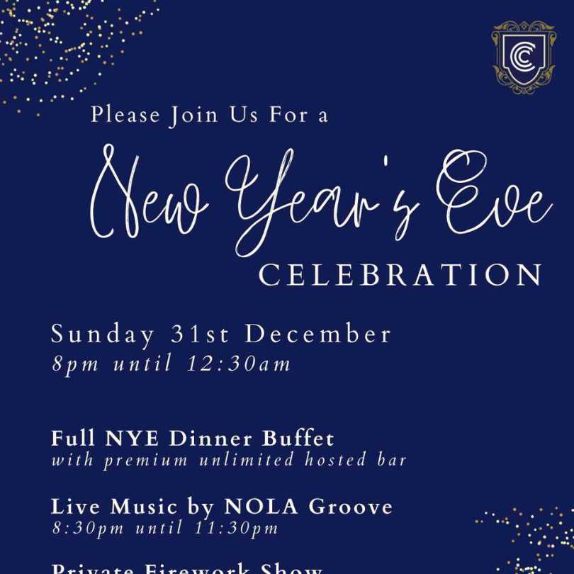 New Year's Eve Celebration at The Covington Country Club Dec 31, 2023